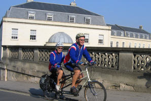 Tandem on the canal bridge on Bathwick Hill