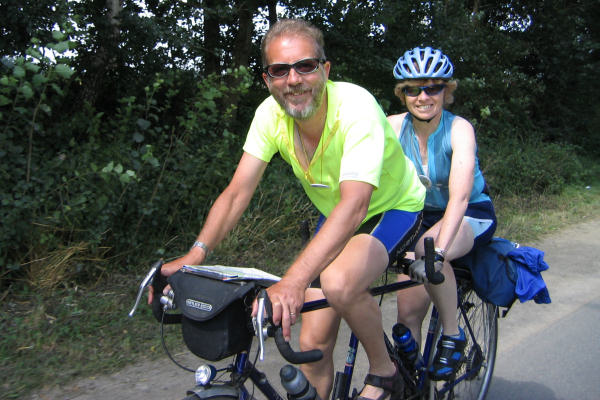 Tandem heading southwards from Damme