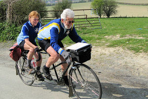 Tandem climbing out of Craven Arms