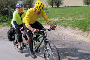 Tandem climbing out of Craven Arms