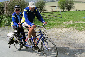 Tandem climbing out of Craven Arms