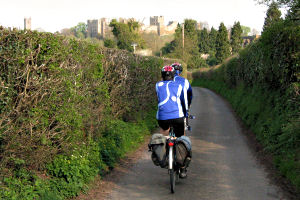 Tandem approaching Ludlow